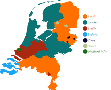 Verdeling netbeheerder regios